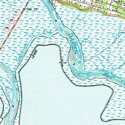 Topographic Map of City of Darien, GA