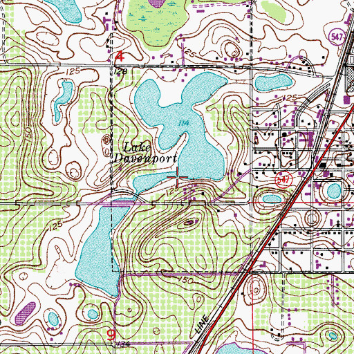Topographic Map of City of Davenport, FL