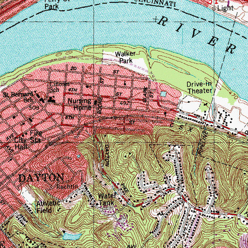 Topographic Map of City of Dayton, KY
