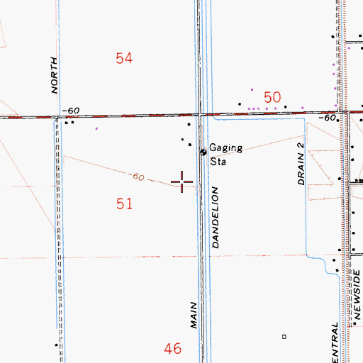 Topographic Map of Central Main Canal, CA