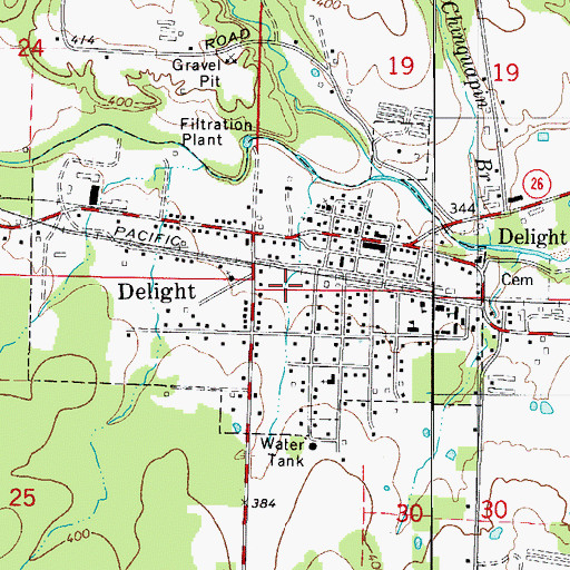 Topographic Map of City of Delight, AR