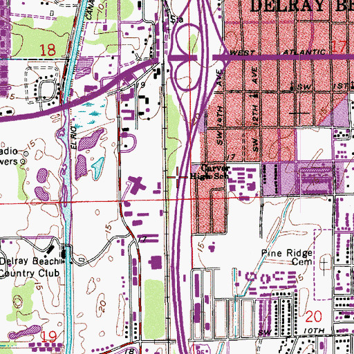 Topographic Map of City of Delray Beach, FL