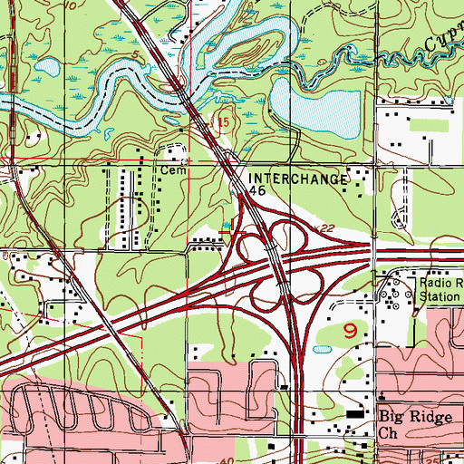 Topographic Map of City of D'Iberville, MS