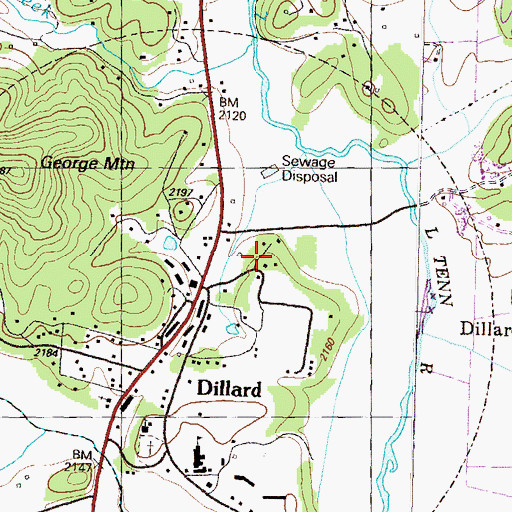 Topographic Map of City of Dillard, GA