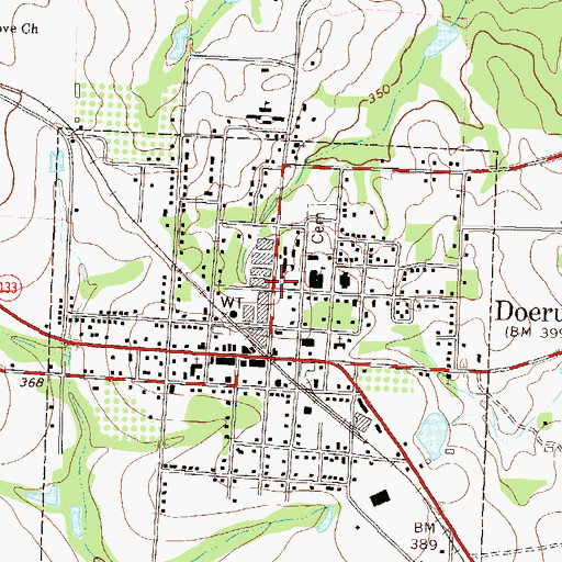 Topographic Map of City of Doerun, GA
