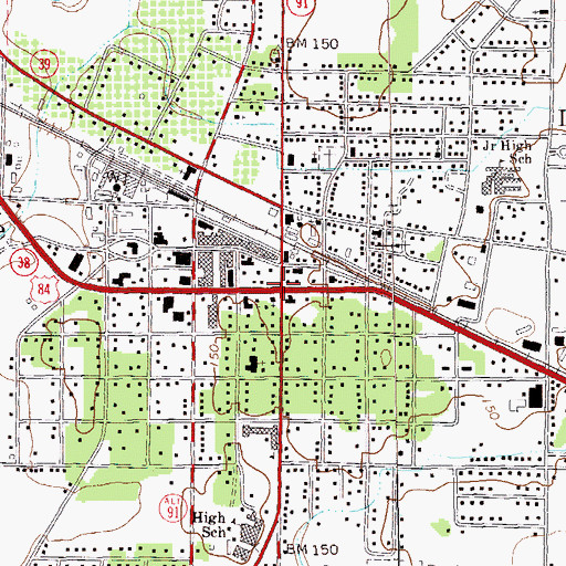 Topographic Map of City of Donalsonville, GA