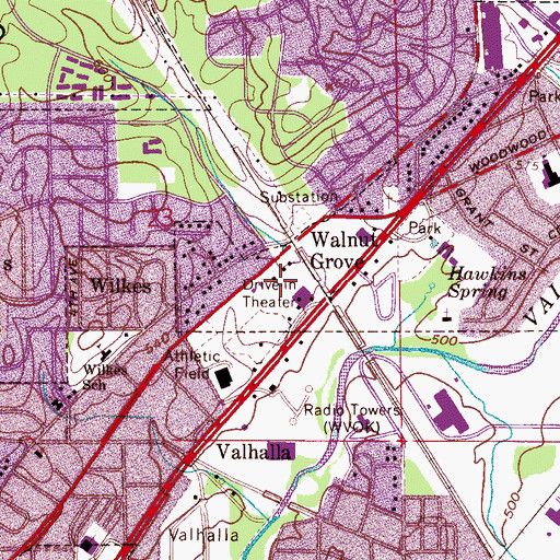 Topographic Map of City of Midfield, AL