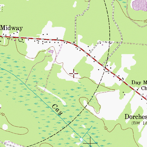 Topographic Map of City of Midway, GA
