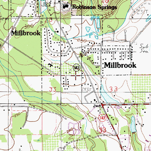 Topographic Map of City of Millbrook, AL