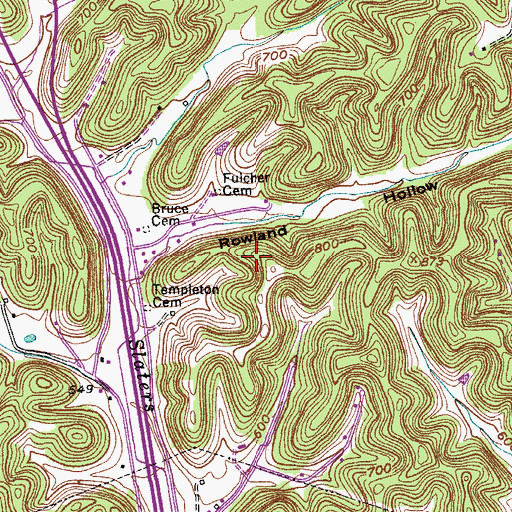 Topographic Map of City of Millersville, TN