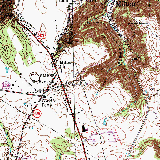Topographic Map of City of Milton, KY