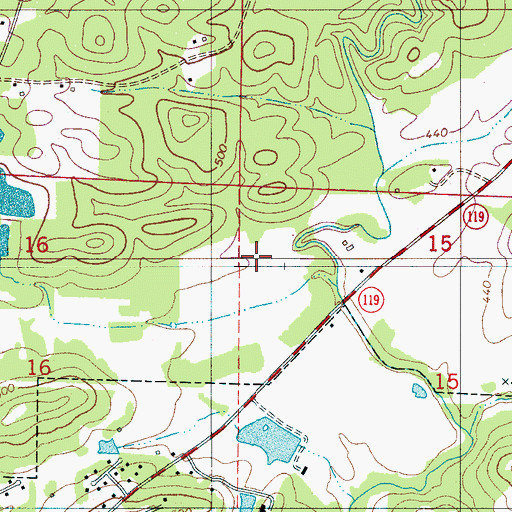 Topographic Map of City of Montevallo, AL