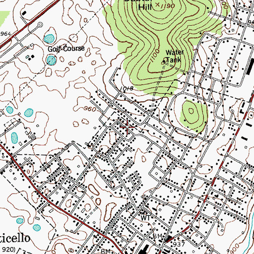 Topographic Map of City of Monticello, KY