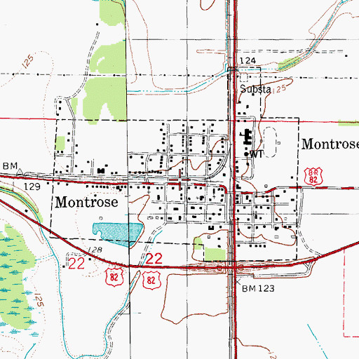 Topographic Map of City of Montrose, AR
