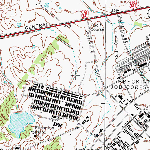 Topographic Map of City of Morganfield, KY