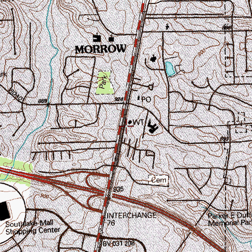 Topographic Map of City of Morrow, GA