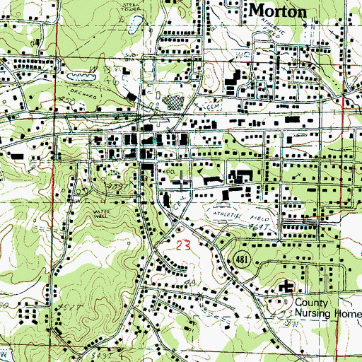 Topographic Map of City of Morton, MS