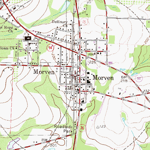 Topographic Map of City of Morven, GA