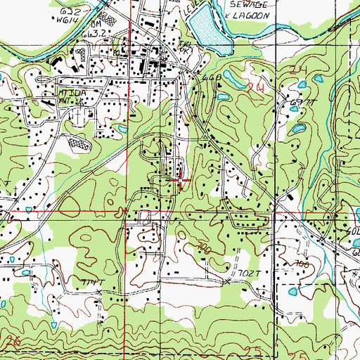 Topographic Map of City of Mount Ida, AR