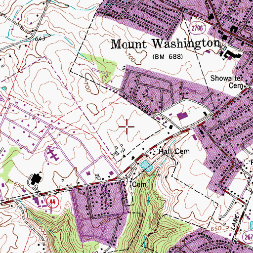Topographic Map of City of Mount Washington, KY