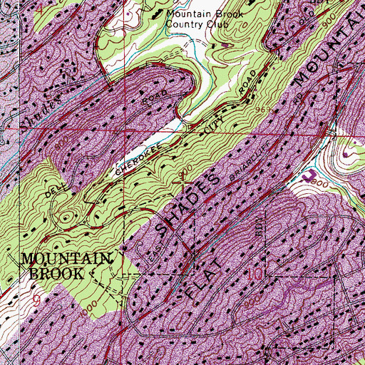 Topographic Map of City of Mountain Brook, AL
