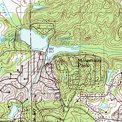 Topographic Map of City of Mountain Park, GA