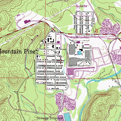 Topographic Map of City of Mountain Pine, AR