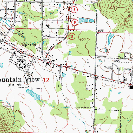 Topographic Map of City of Mountain View, AR