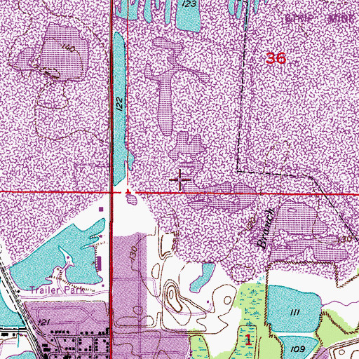Topographic Map of City of Mulberry, FL