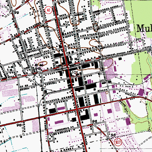 Topographic Map of City of Mullins, SC