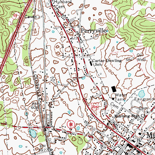 Topographic Map of City of Munfordville, KY