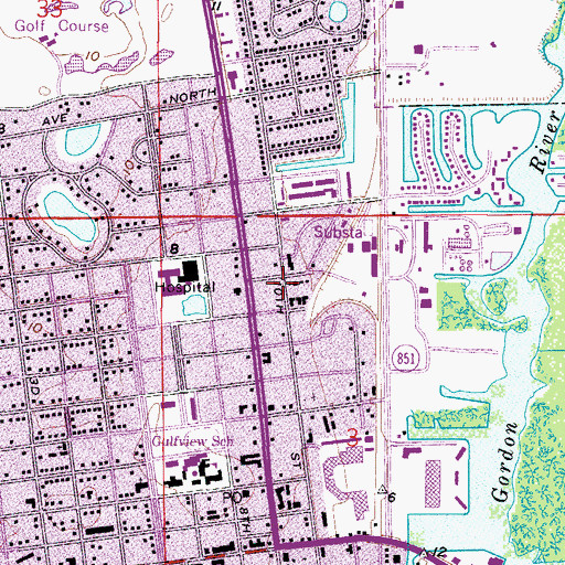 Topographic Map of City of Naples, FL