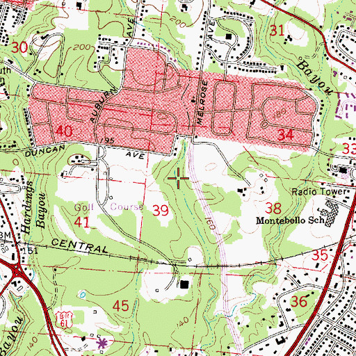 Topographic Map of City of Natchez, MS