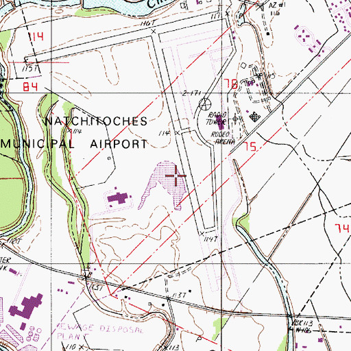 Topographic Map of City of Natchitoches, LA