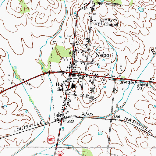 Topographic Map of City of Nebo, KY