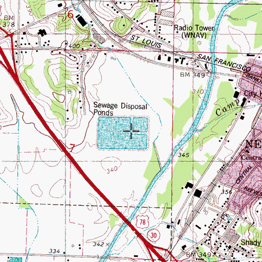 Topographic Map of City of New Albany, MS