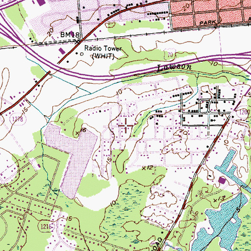 Topographic Map of City of New Bern, NC
