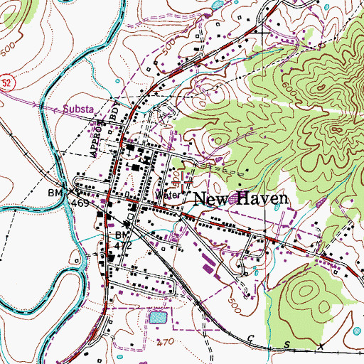 Topographic Map of City of New Haven, KY