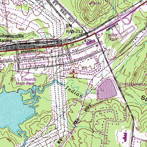 Topographic Map of City of New Johnsonville, TN