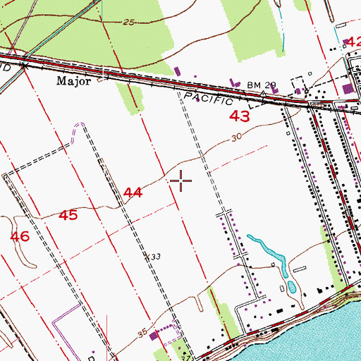 Topographic Map of City of New Roads, LA