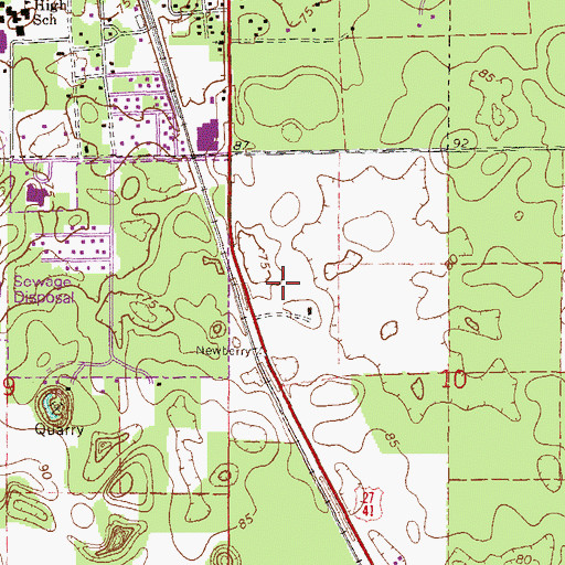 Topographic Map of City of Newberry, FL
