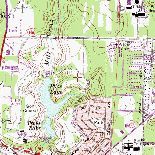 Topographic Map of City of Niceville, FL