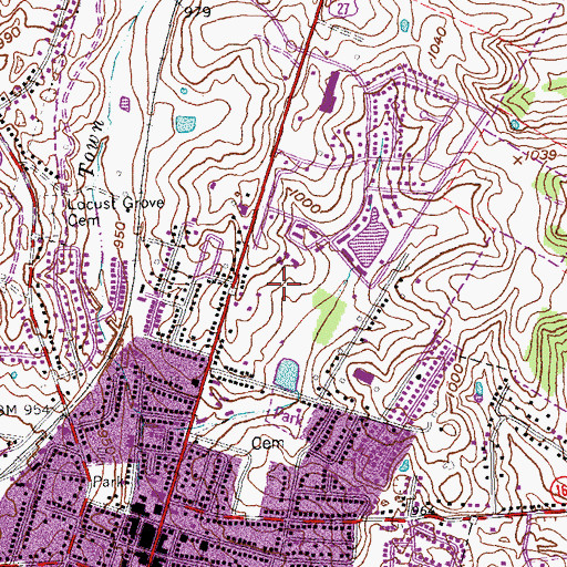 Topographic Map of City of Nicholasville, KY