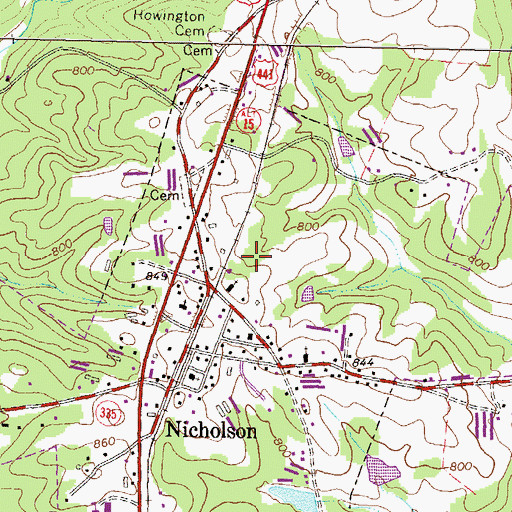 Topographic Map of City of Nicholson, GA