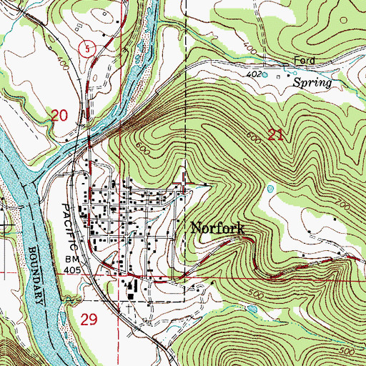 Topographic Map of City of Norfork, AR