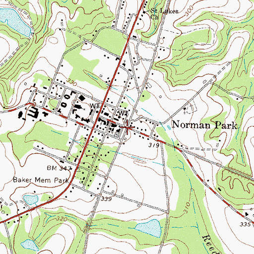 Topographic Map of City of Norman Park, GA