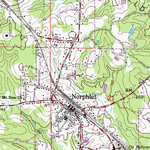 Topographic Map of City of Norphlet, AR