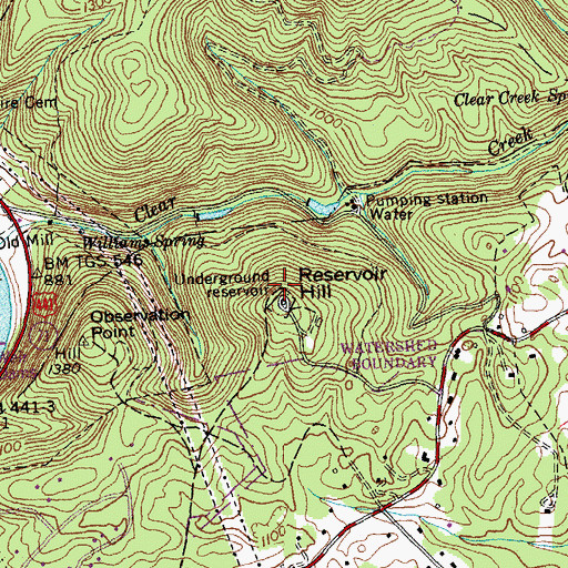 Topographic Map of City of Norris, TN
