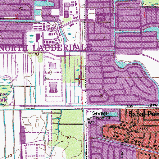 Topographic Map of City of North Lauderdale, FL