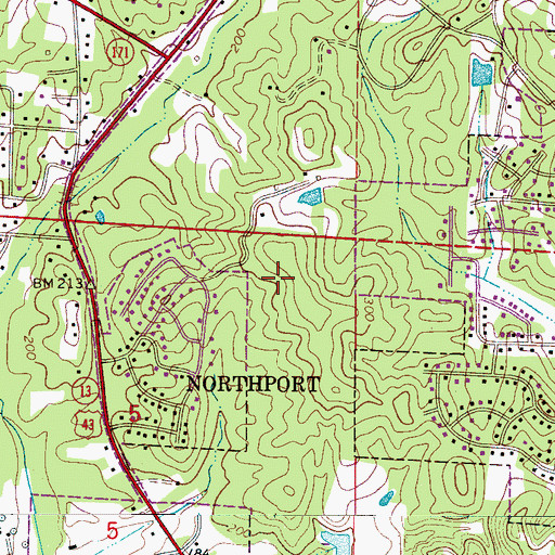 Topographic Map of City of Northport, AL